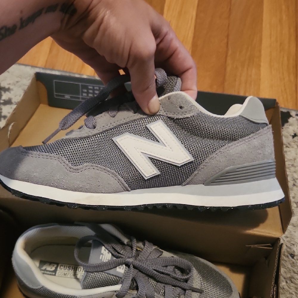New Balance Gray and White Athletic Shoes